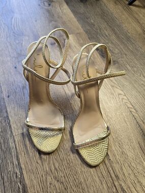 Lulus Gold Strappy High Heel Sandals - Women